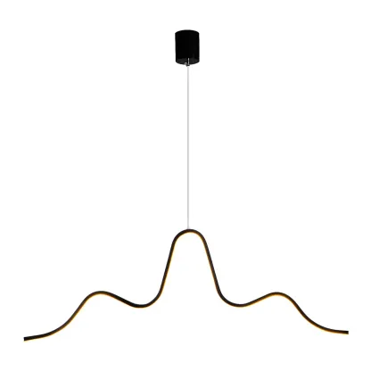 Artistic Black Linear Adjustable Island Pendant Light Image - 8