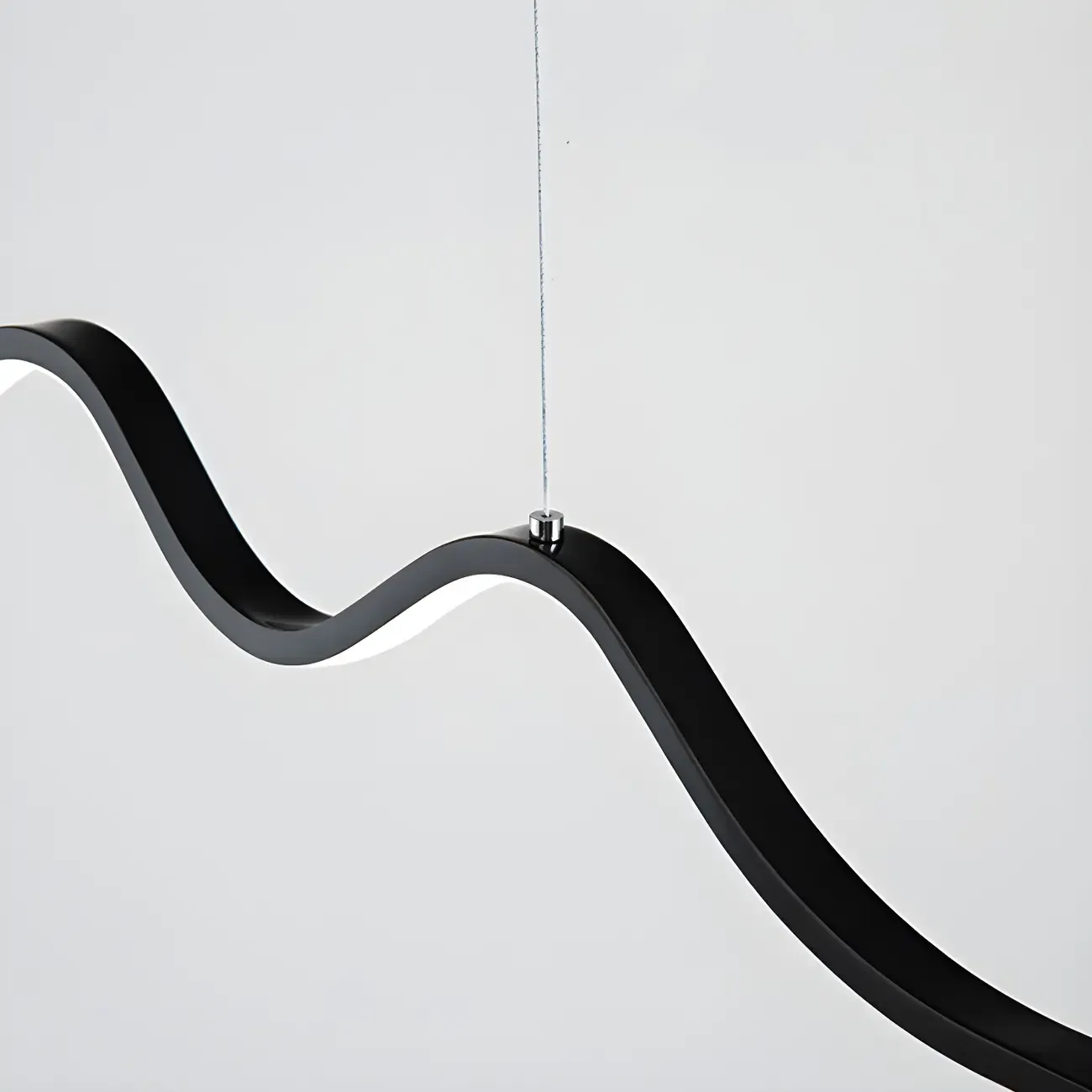 Artistic Black Linear Adjustable Island Pendant Light Image - 11
