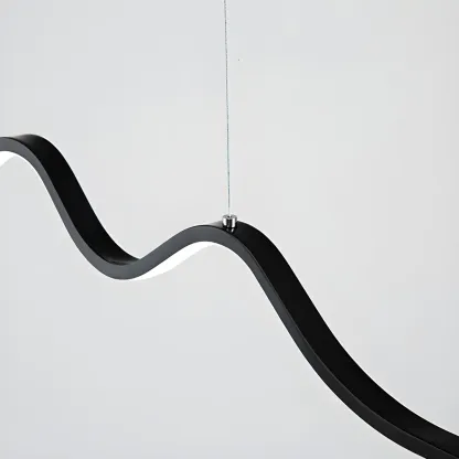 Artistic Black Linear Adjustable Island Pendant Light Image - 11