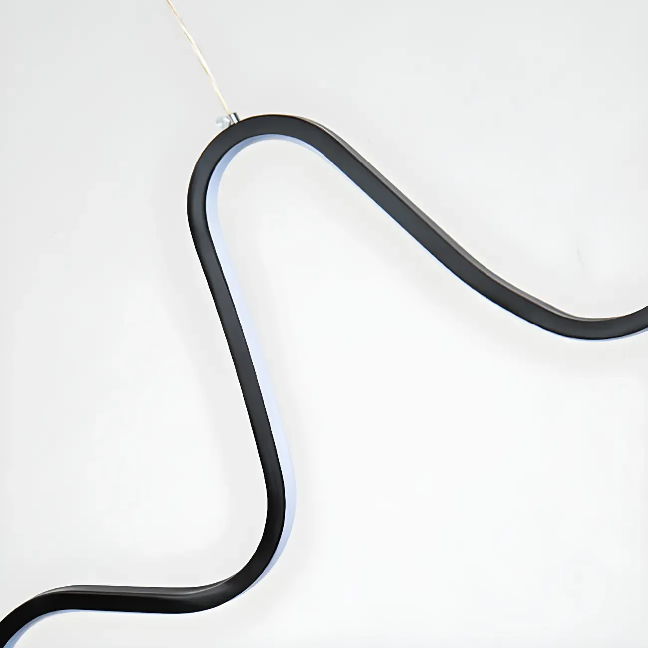 Artistic Black Linear Adjustable Island Pendant Light Image - 12