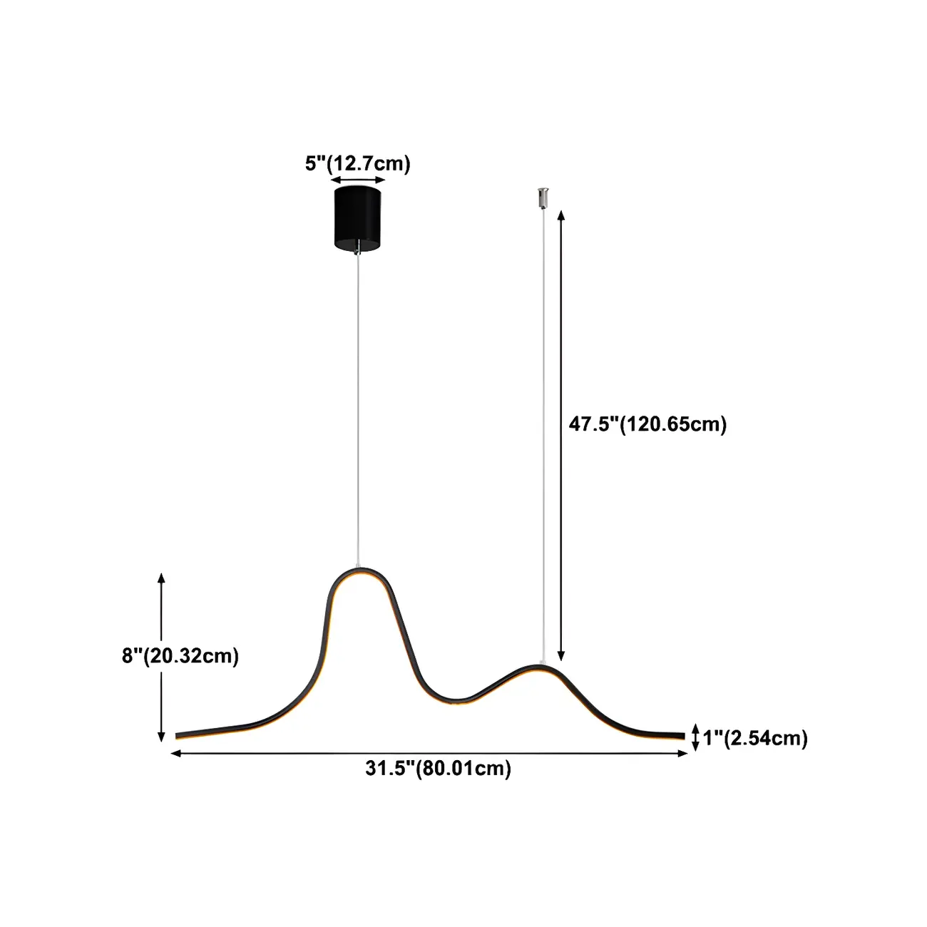 Artistic Black Linear Adjustable Island Pendant Light #size | homeyfad