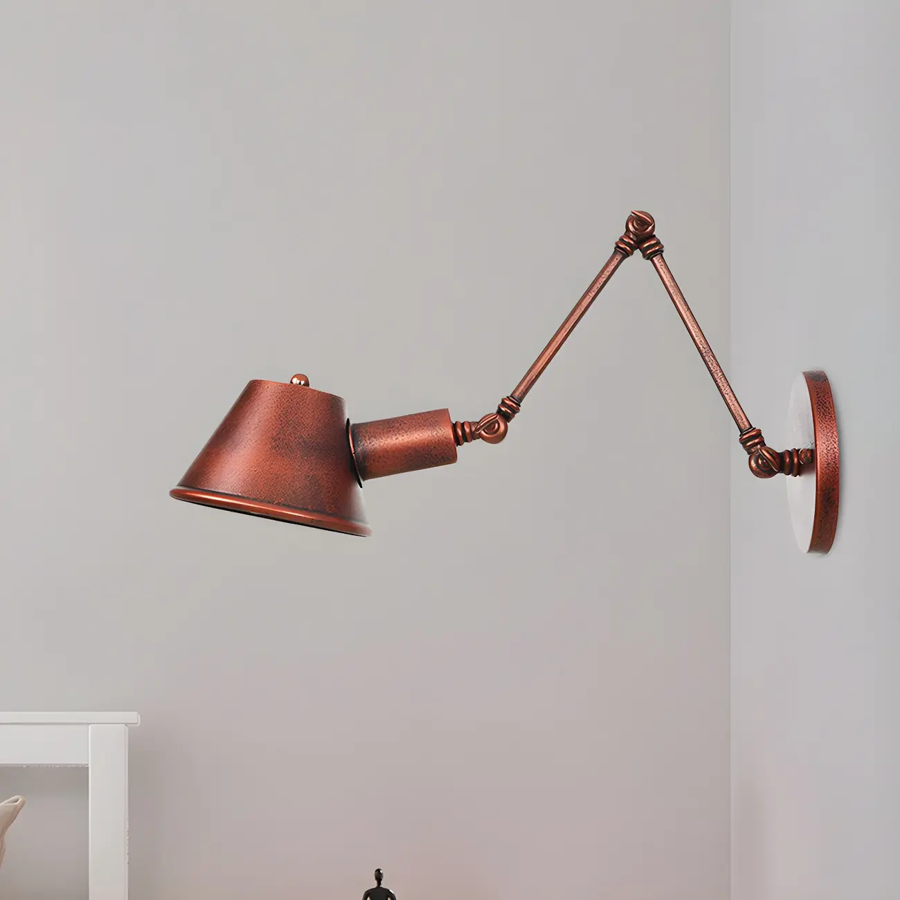 Industrial Copper Adjustable Swing Arm Wall Light Image - 1 | homeyfad