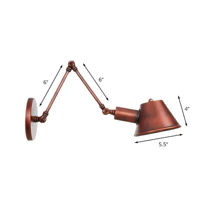 Industrial Copper Adjustable Swing Arm Wall Light Image - 7