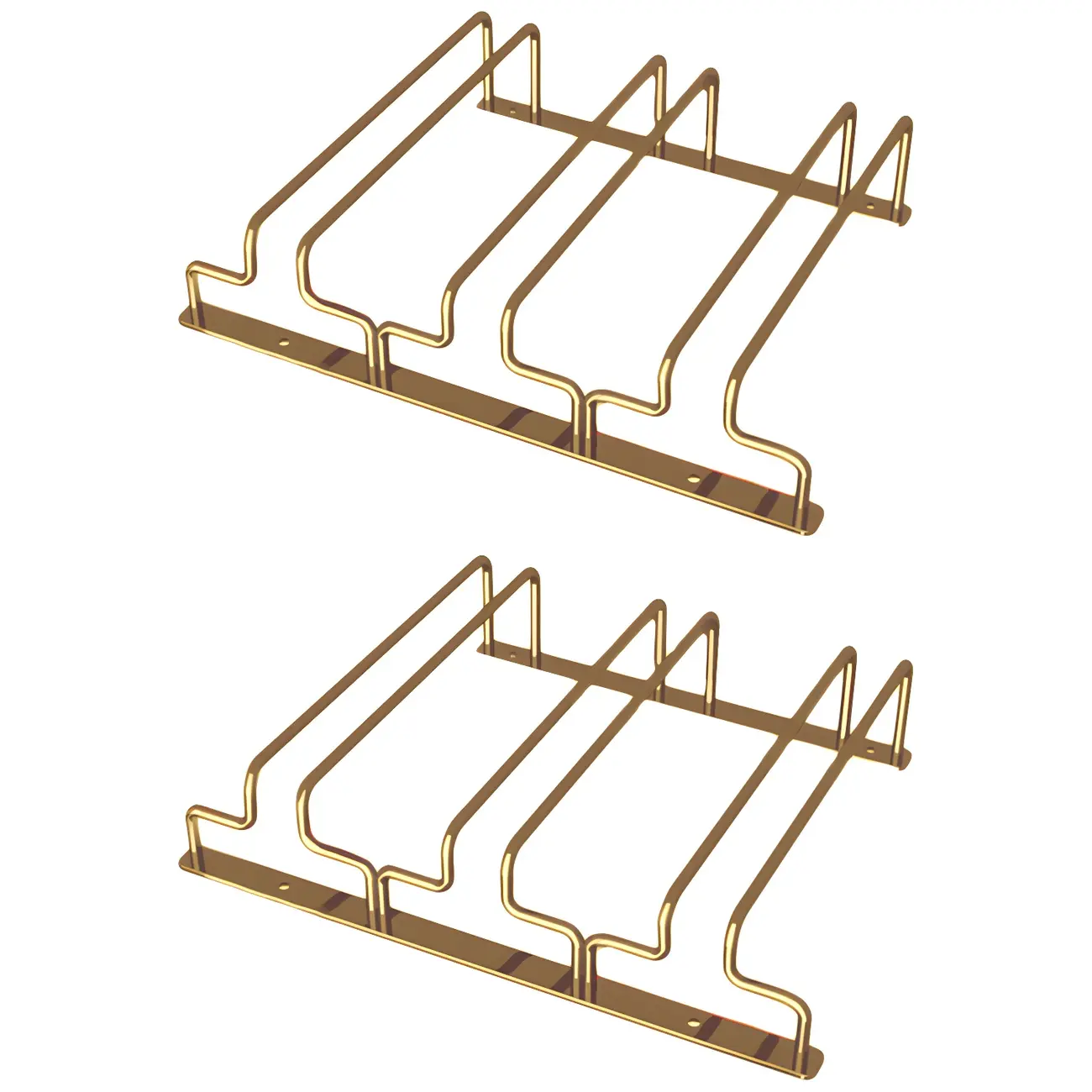 Gold Rectangular Hanging Metal Wine Glass Rack Image - 31 | homeyfad