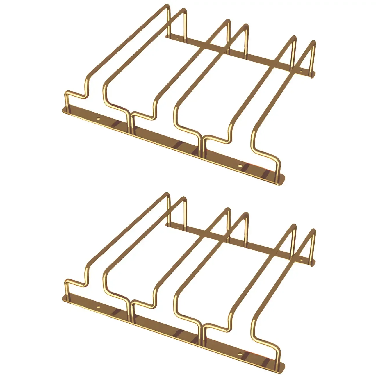 Gold Rectangular Hanging Metal Wine Glass Rack Image - 31