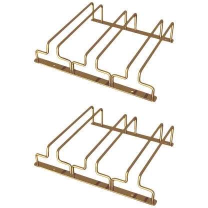 Gold Rectangular Hanging Metal Wine Glass Rack Image - 31
