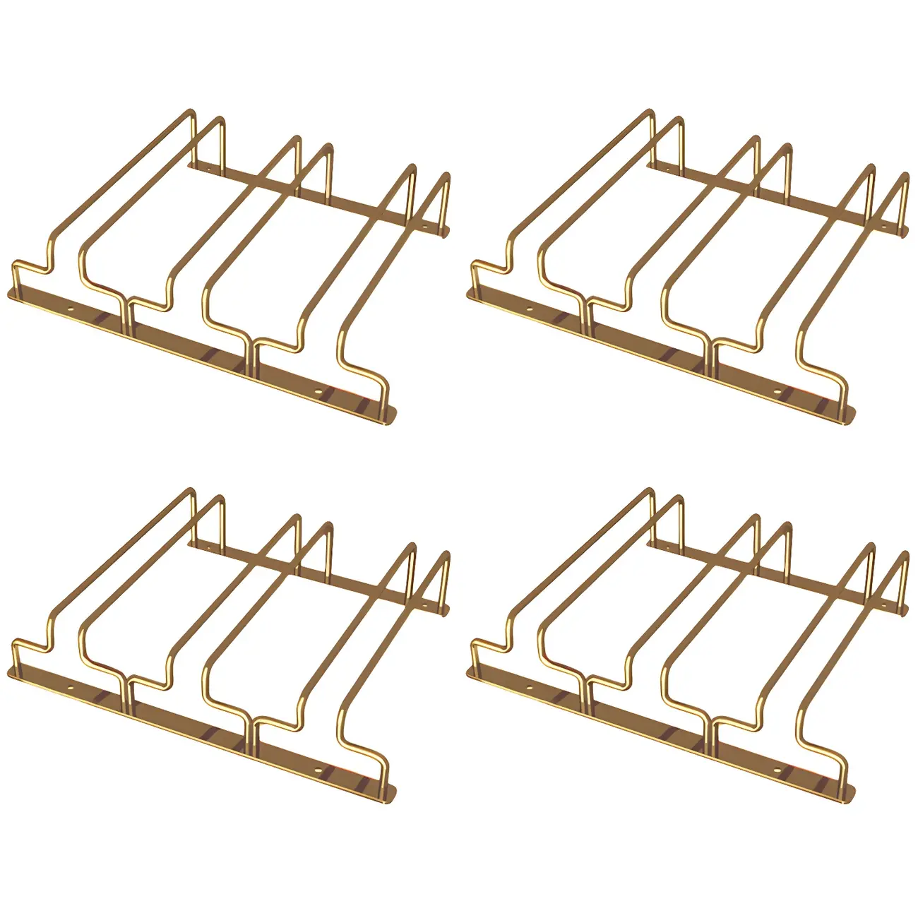 Gold Rectangular Hanging Metal Wine Glass Rack Image - 32 | homeyfad