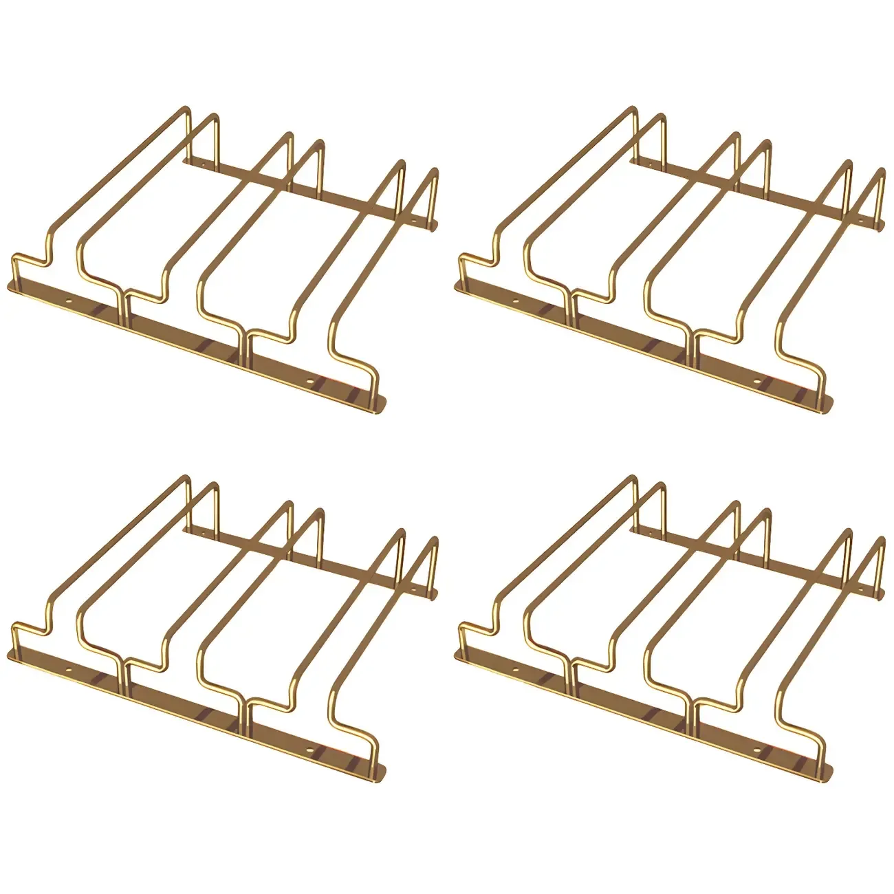 Gold Rectangular Hanging Metal Wine Glass Rack Image - 32