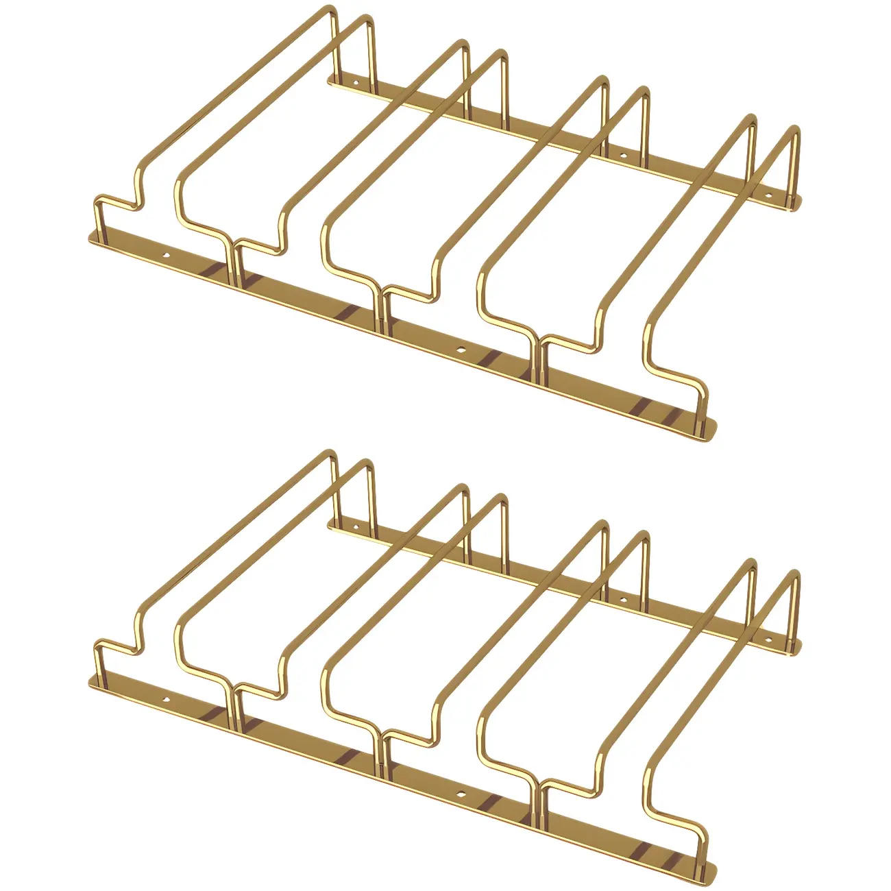 Gold Rectangular Hanging Metal Wine Glass Rack Image - 33 | homeyfad