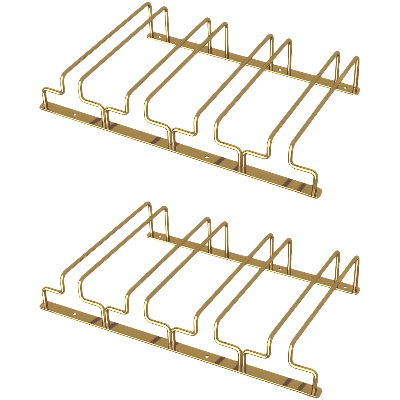 Gold Rectangular Hanging Metal Wine Glass Rack Image - 33