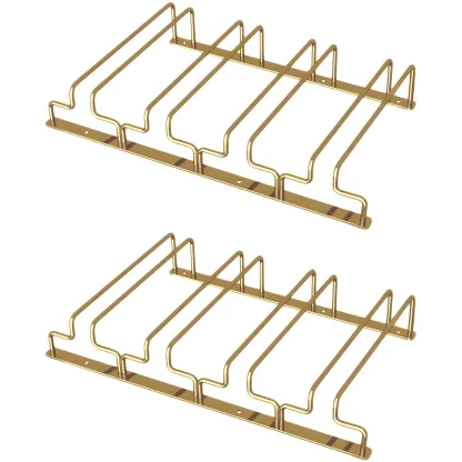 Gold Rectangular Hanging Metal Wine Glass Rack Image - 33