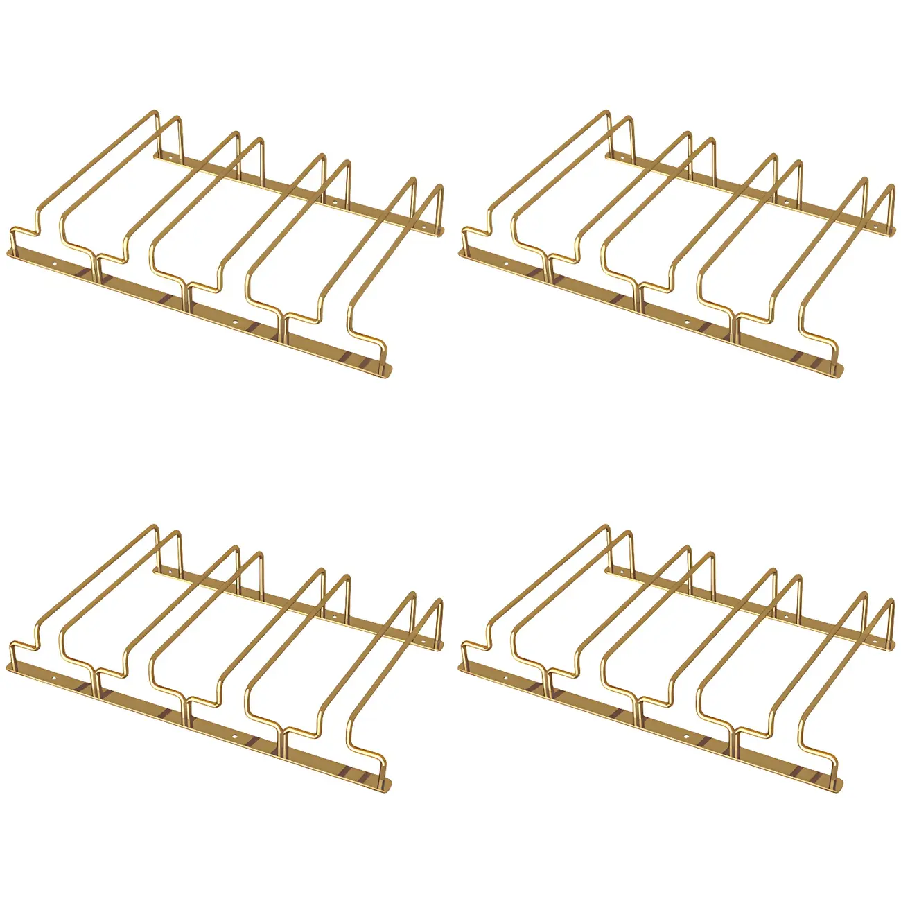 Gold Rectangular Hanging Metal Wine Glass Rack Image - 34 | homeyfad