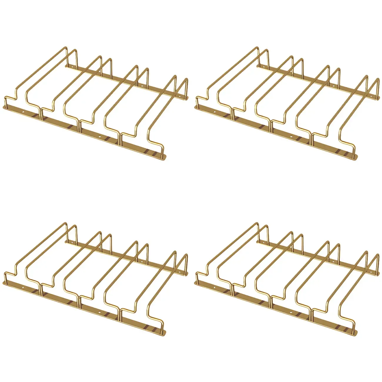 Gold Rectangular Hanging Metal Wine Glass Rack Image - 34