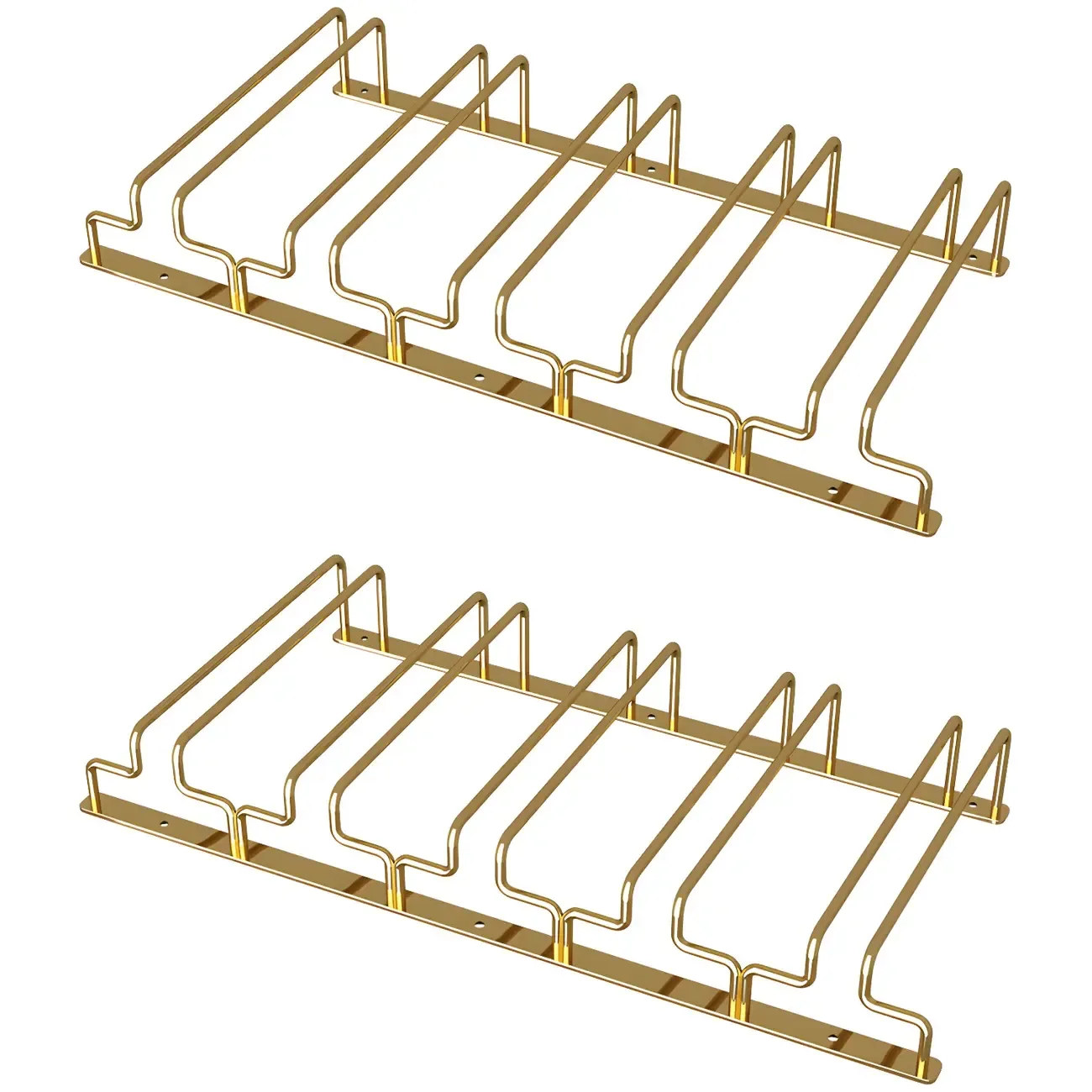 Gold Rectangular Hanging Metal Wine Glass Rack Image - 35