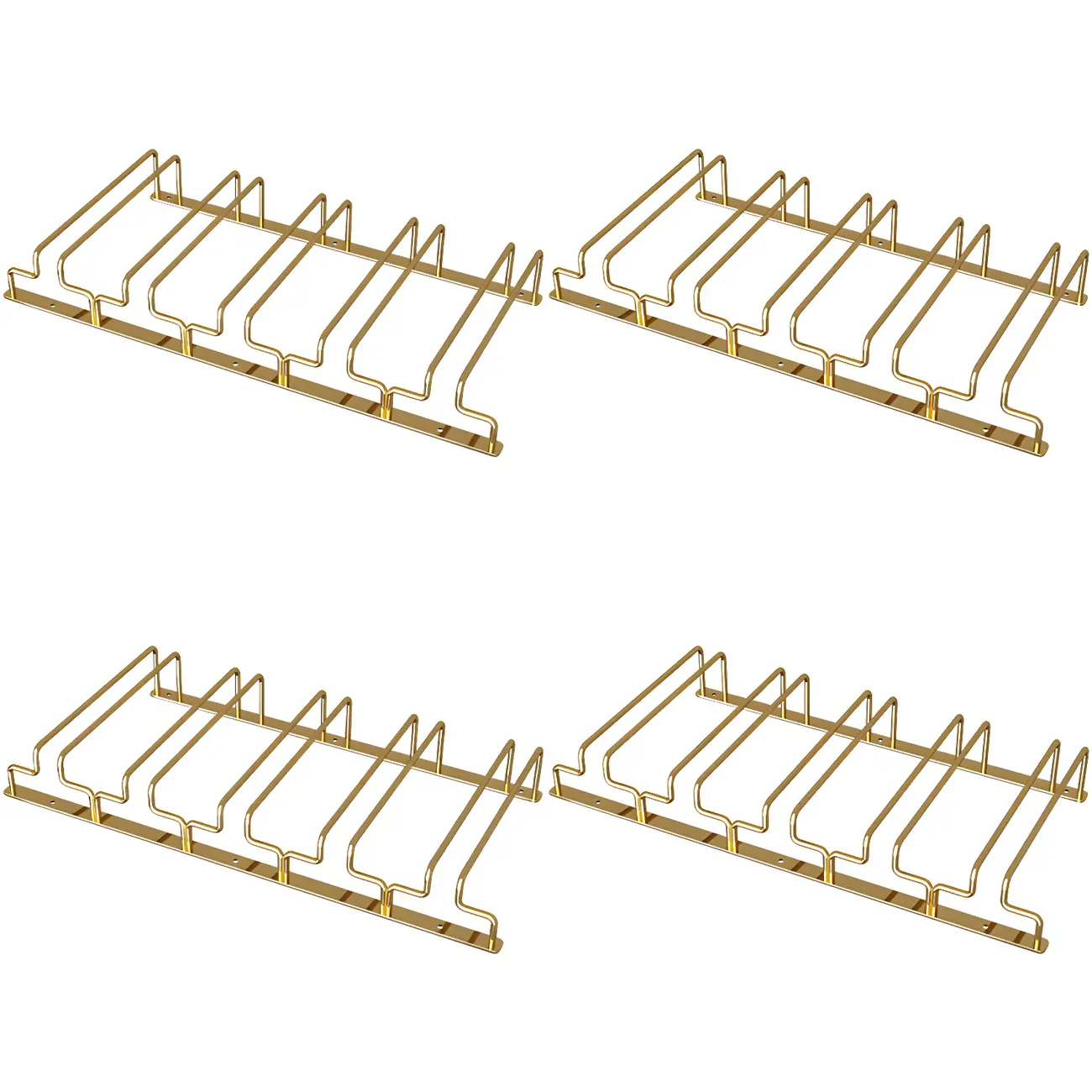 Gold Rectangular Hanging Metal Wine Glass Rack Image - 36 | homeyfad