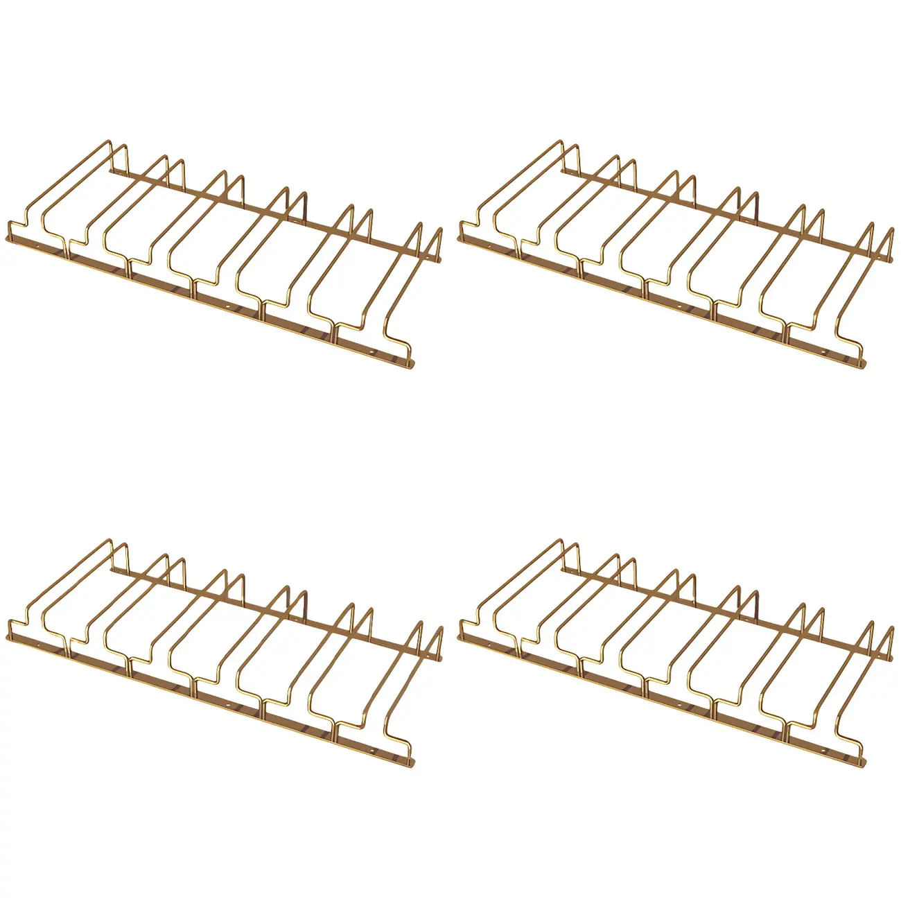 Gold Rectangular Hanging Metal Wine Glass Rack Image - 38 | homeyfad