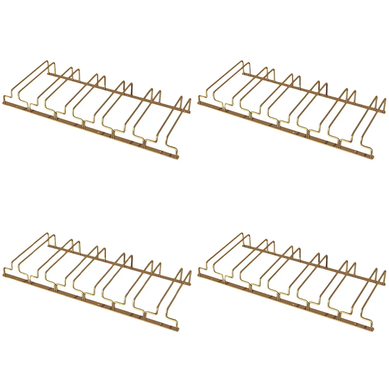 Gold Rectangular Hanging Metal Wine Glass Rack Image - 38