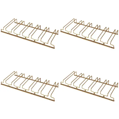 Gold Rectangular Hanging Metal Wine Glass Rack Image - 38
