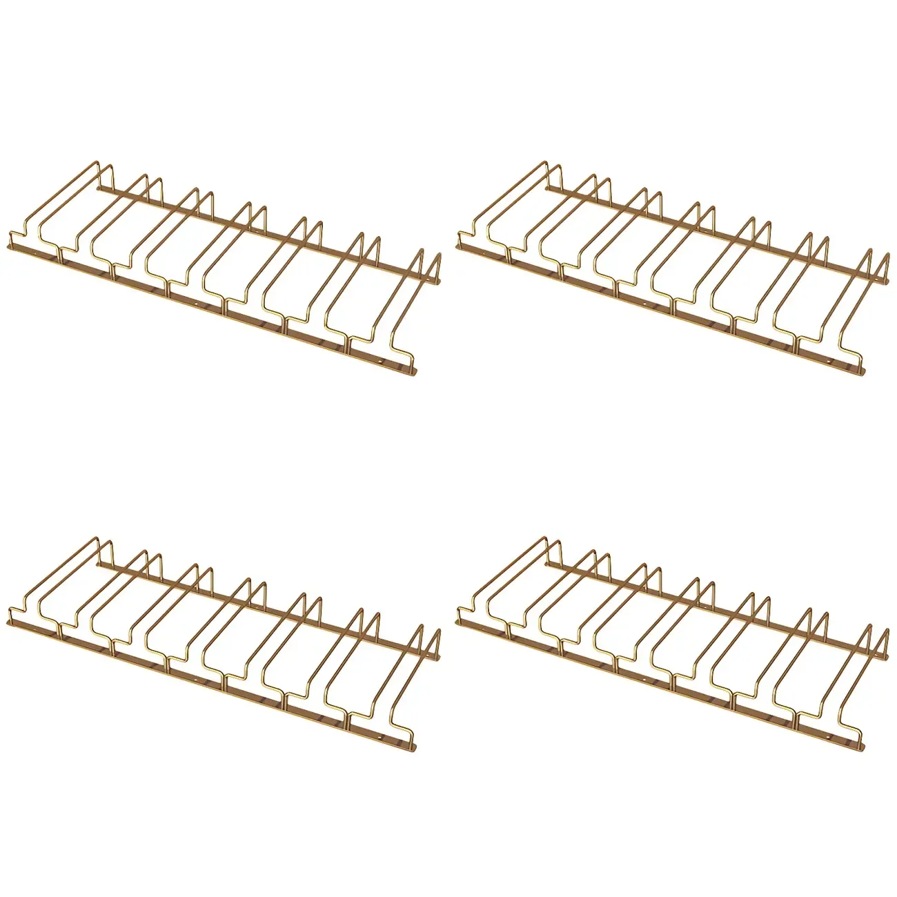 Gold Rectangular Hanging Metal Wine Glass Rack Image - 40