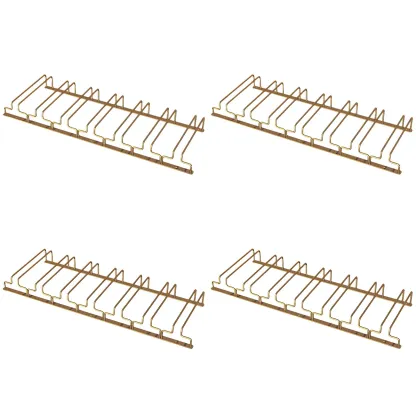 Gold Rectangular Hanging Metal Wine Glass Rack Image - 40