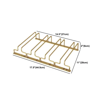 Gold Rectangular Hanging Metal Wine Glass Rack Image - 46