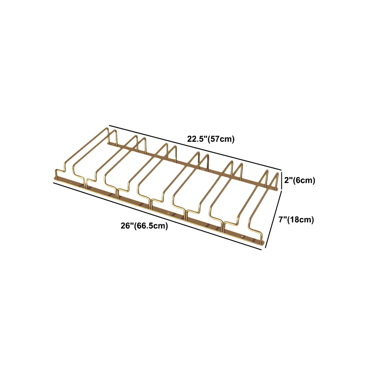 Gold Rectangular Hanging Metal Wine Glass Rack Image - 50