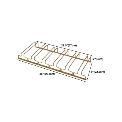 Gold Rectangular Hanging Metal Wine Glass Rack Image - 51