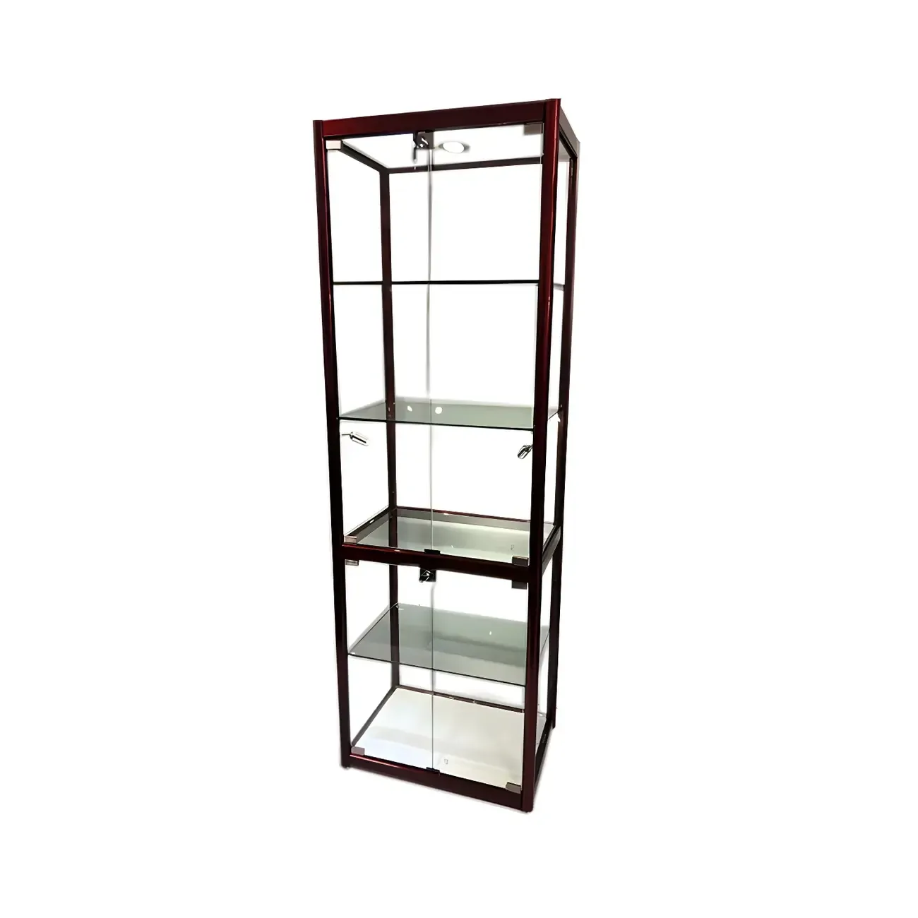 Modern Rectangular Black Glass Curio Display Cabinet Image - 2