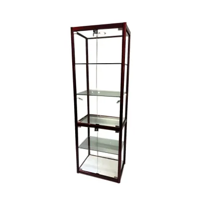 Modern Rectangular Black Glass Curio Display Cabinet Image - 2