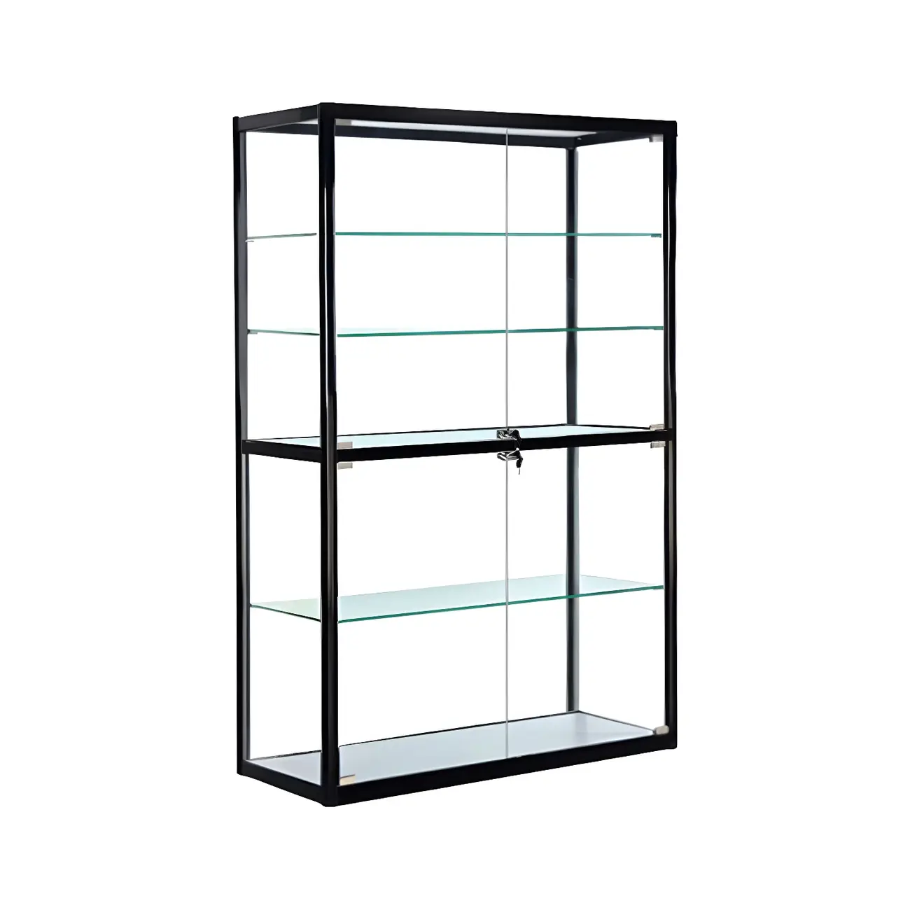 Modern Rectangular Black Glass Curio Display Cabinet Image - 13 | homeyfad