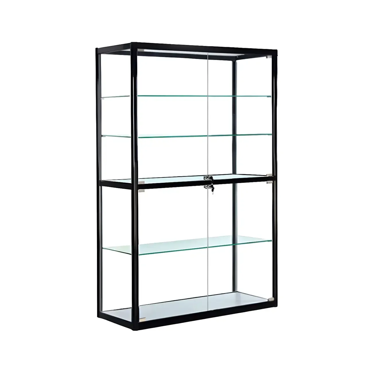 Modern Rectangular Black Glass Curio Display Cabinet Image - 13