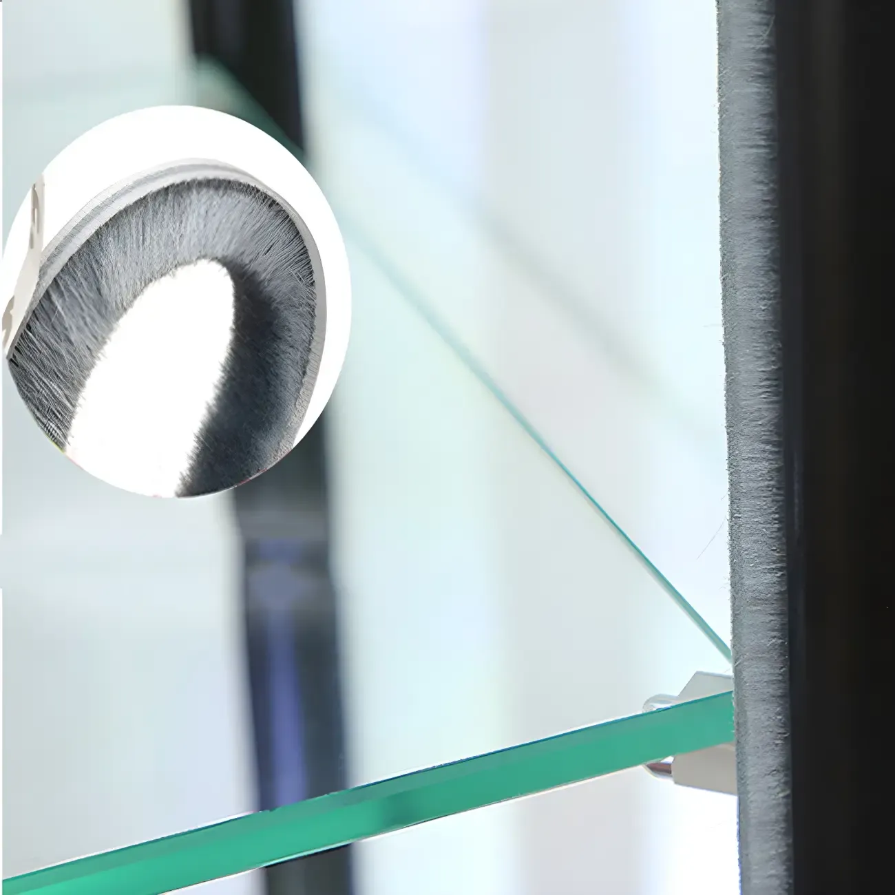 Modern Rectangular Black Glass Curio Display Cabinet Image - 14