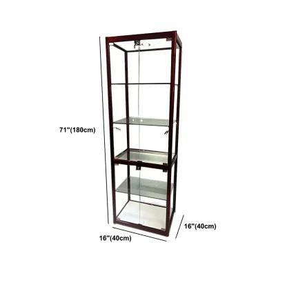 Modern Rectangular Black Glass Curio Display Cabinet #size