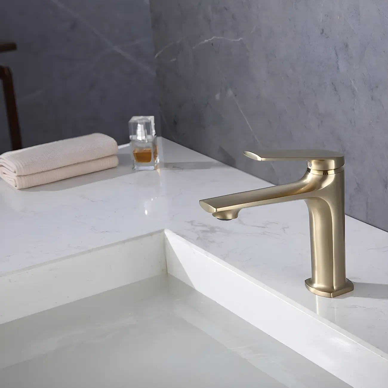 Durable Chrome Bathroom Sink Faucet with Swivel Spout Image - 4
