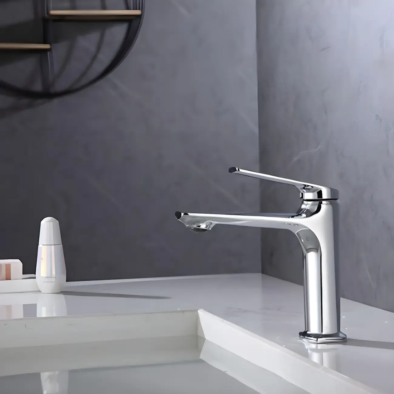 Durable Chrome Bathroom Sink Faucet with Swivel Spout Image - 13