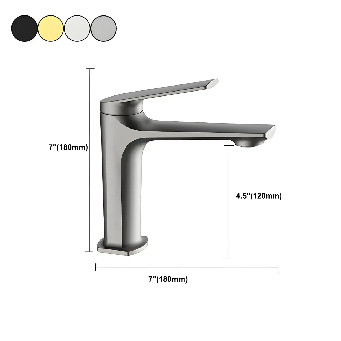 Durable Chrome Bathroom Sink Faucet with Swivel Spout #size