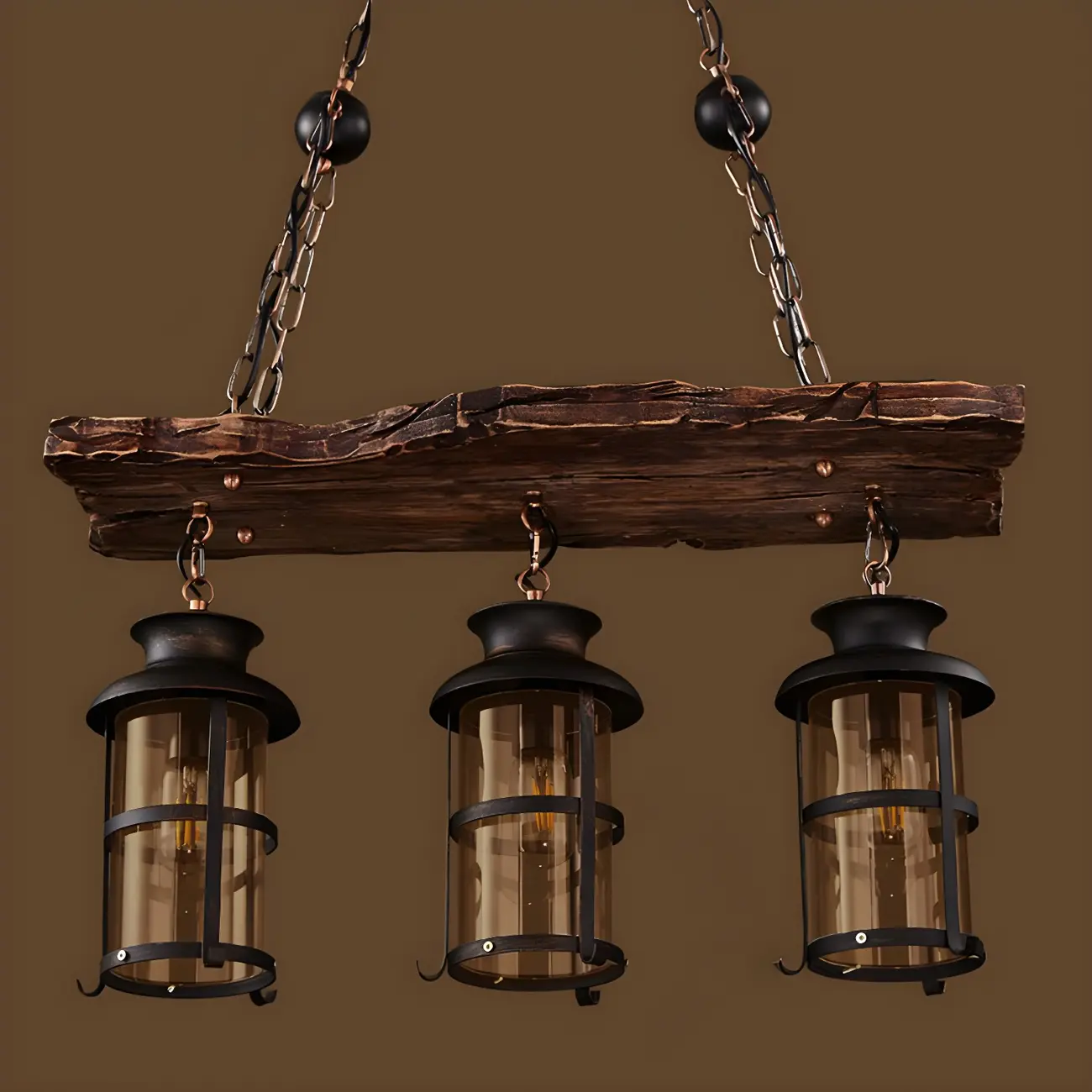 Rustic Industrial Large Wood Island Chandelier Image - 9 | homeyfad