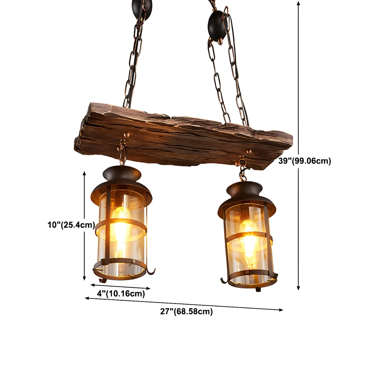 Rustic Industrial Large Wood Island Chandelier #size | homeyfad