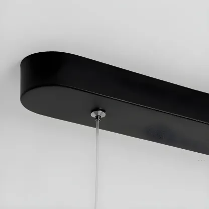 Abstract Black Metal Wave Island Pendant Light Image - 11