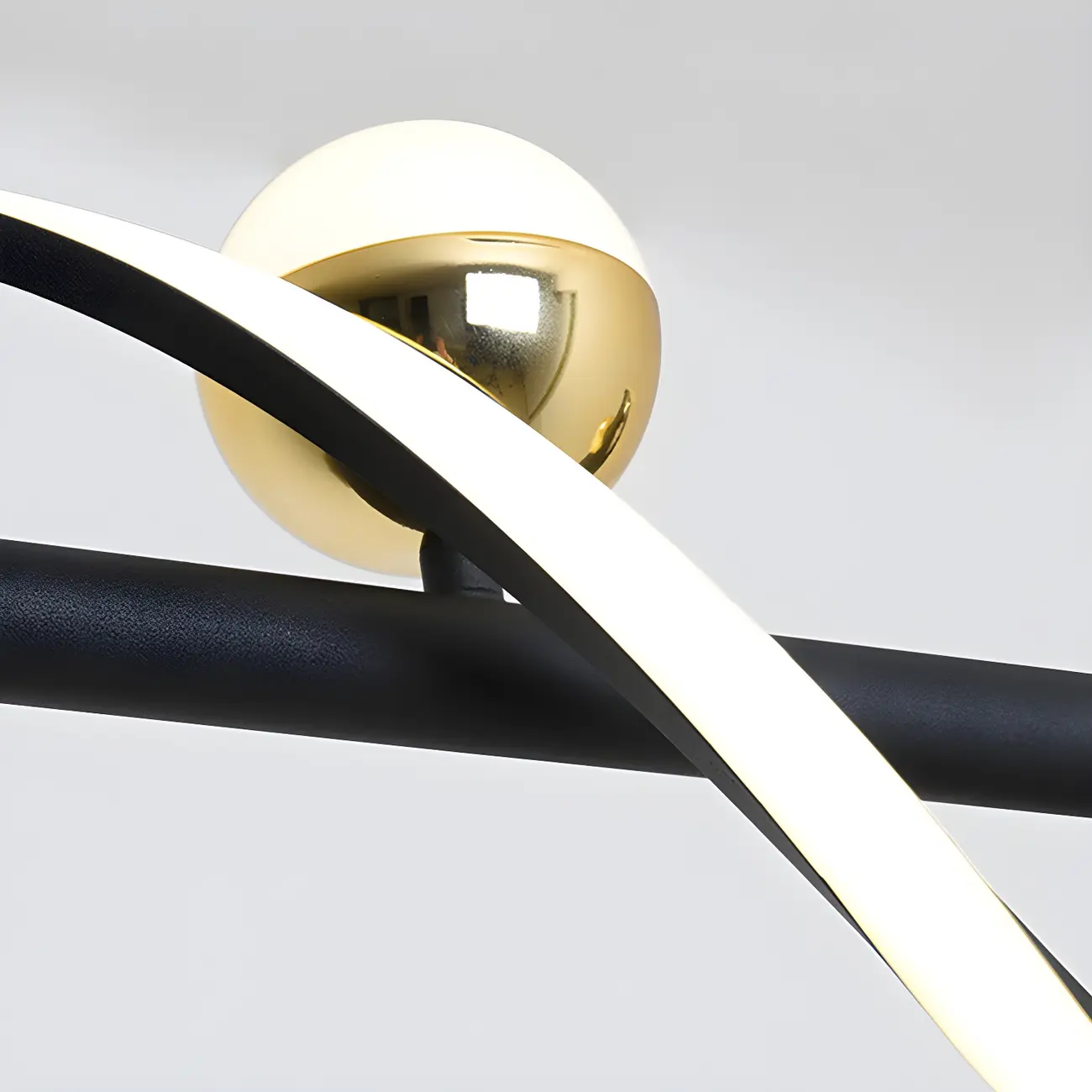 Abstract Black Metal Wave Island Pendant Light Image - 13 | homeyfad