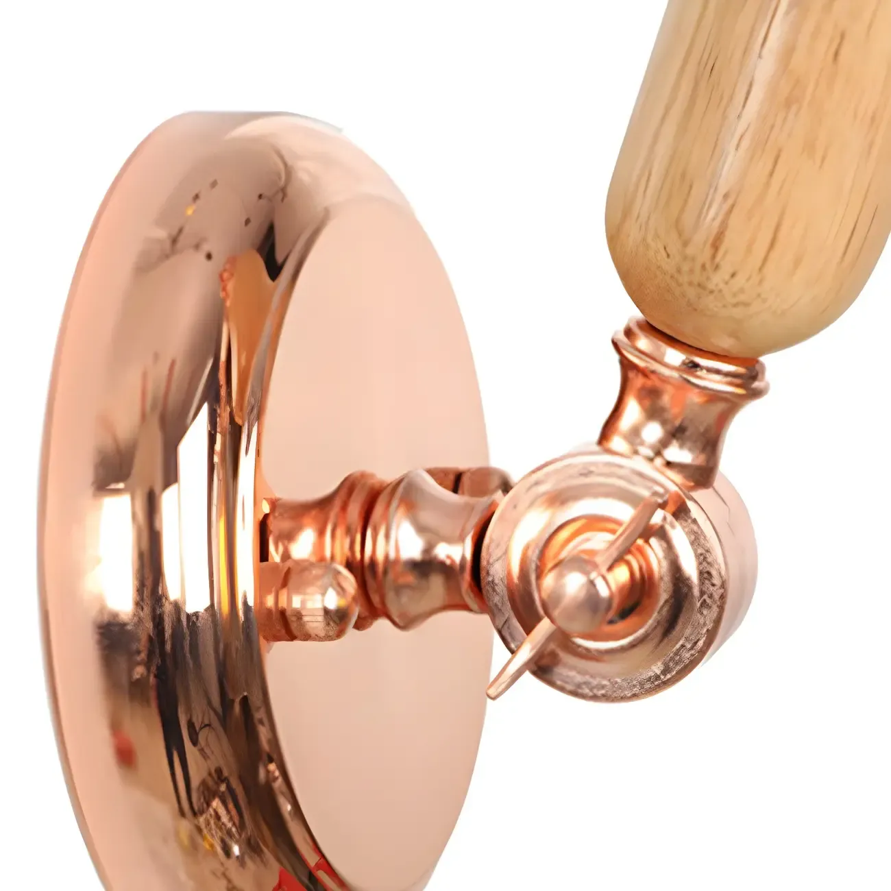 Vintage Copper Swing Arm Wall Light with Clear Glass Shade Image - 3