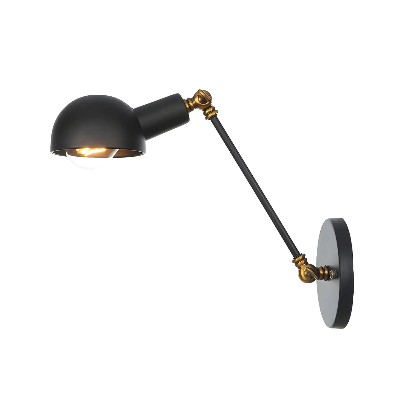  Adjustable Industrial Dome Swing Arm Wall Light Image - 5 | homeyfad