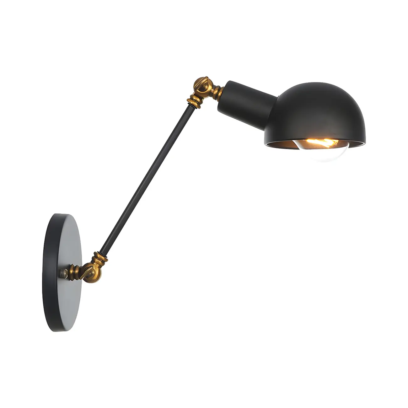  Adjustable Industrial Dome Swing Arm Wall Light Image - 6 | homeyfad