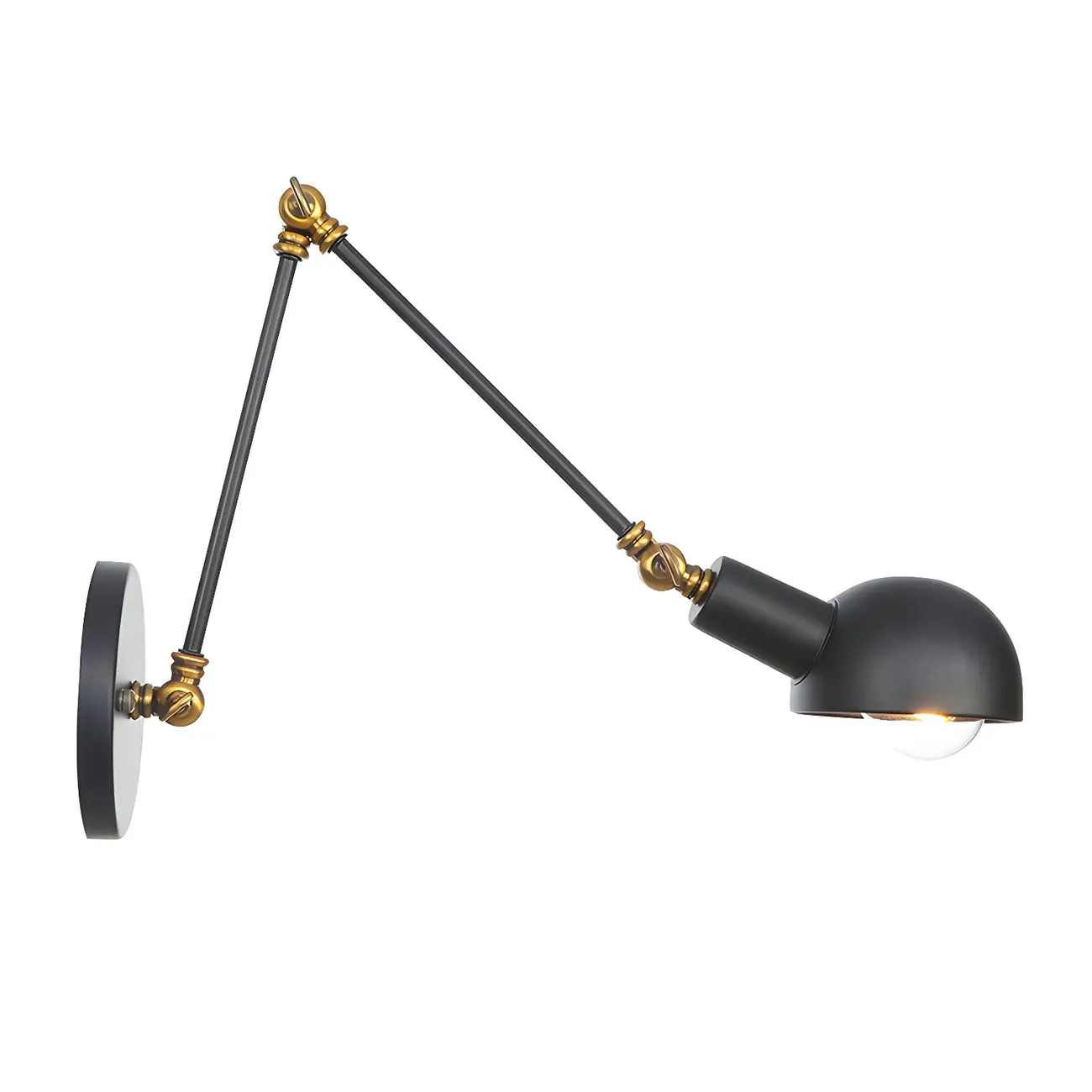  Adjustable Industrial Dome Swing Arm Wall Light Image - 8 | homeyfad