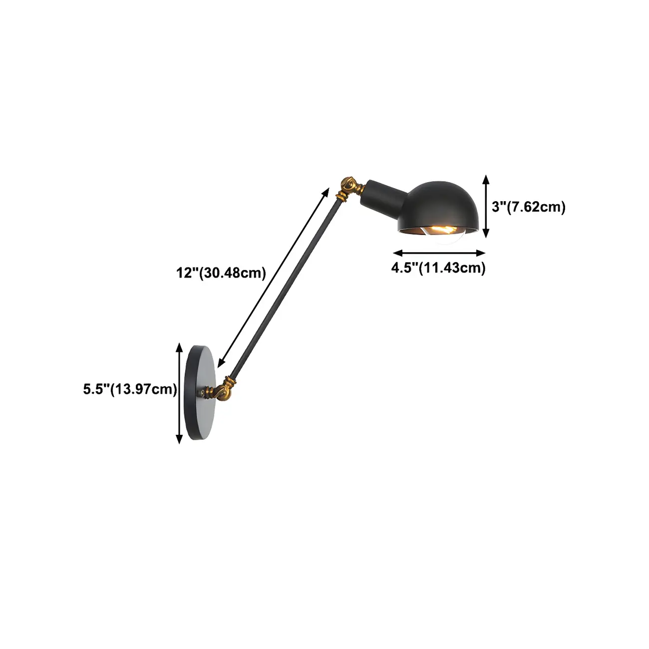  Adjustable Industrial Dome Swing Arm Wall Light Image - 14 | homeyfad