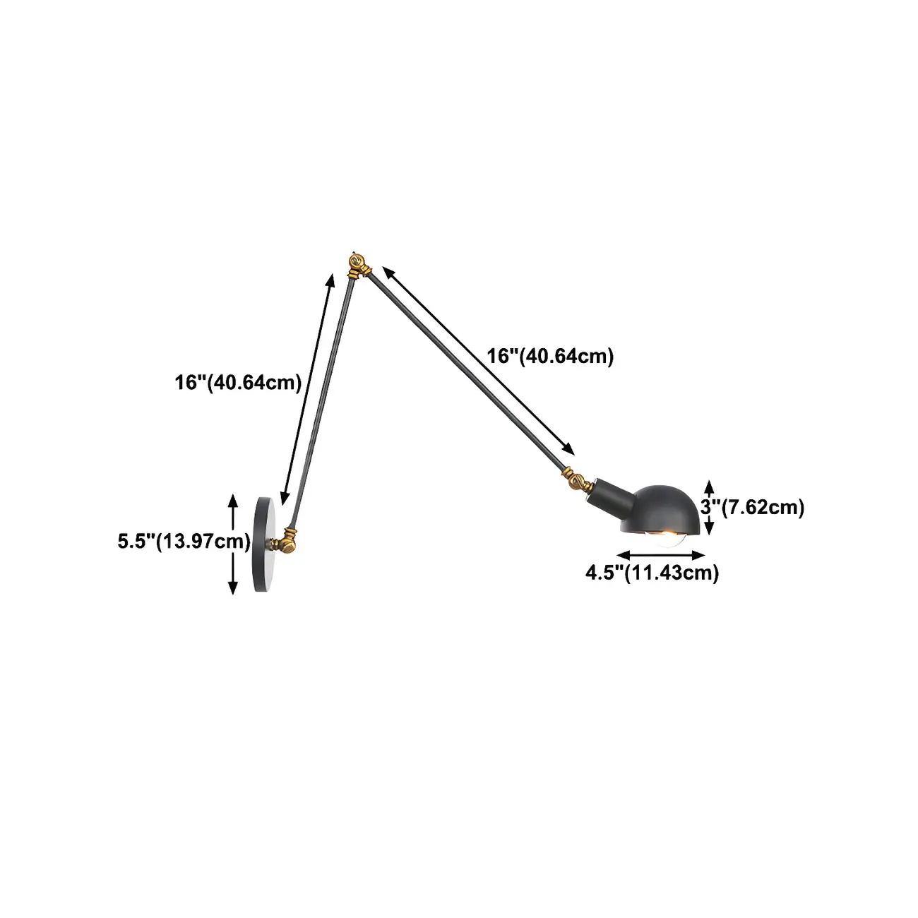  Adjustable Industrial Dome Swing Arm Wall Light Image - 17 | homeyfad