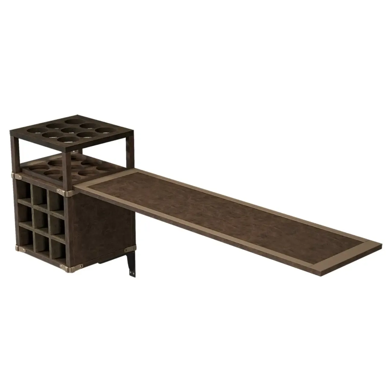 Industrial Wall Mounted Bar Counter with Wine Rack Image - 8