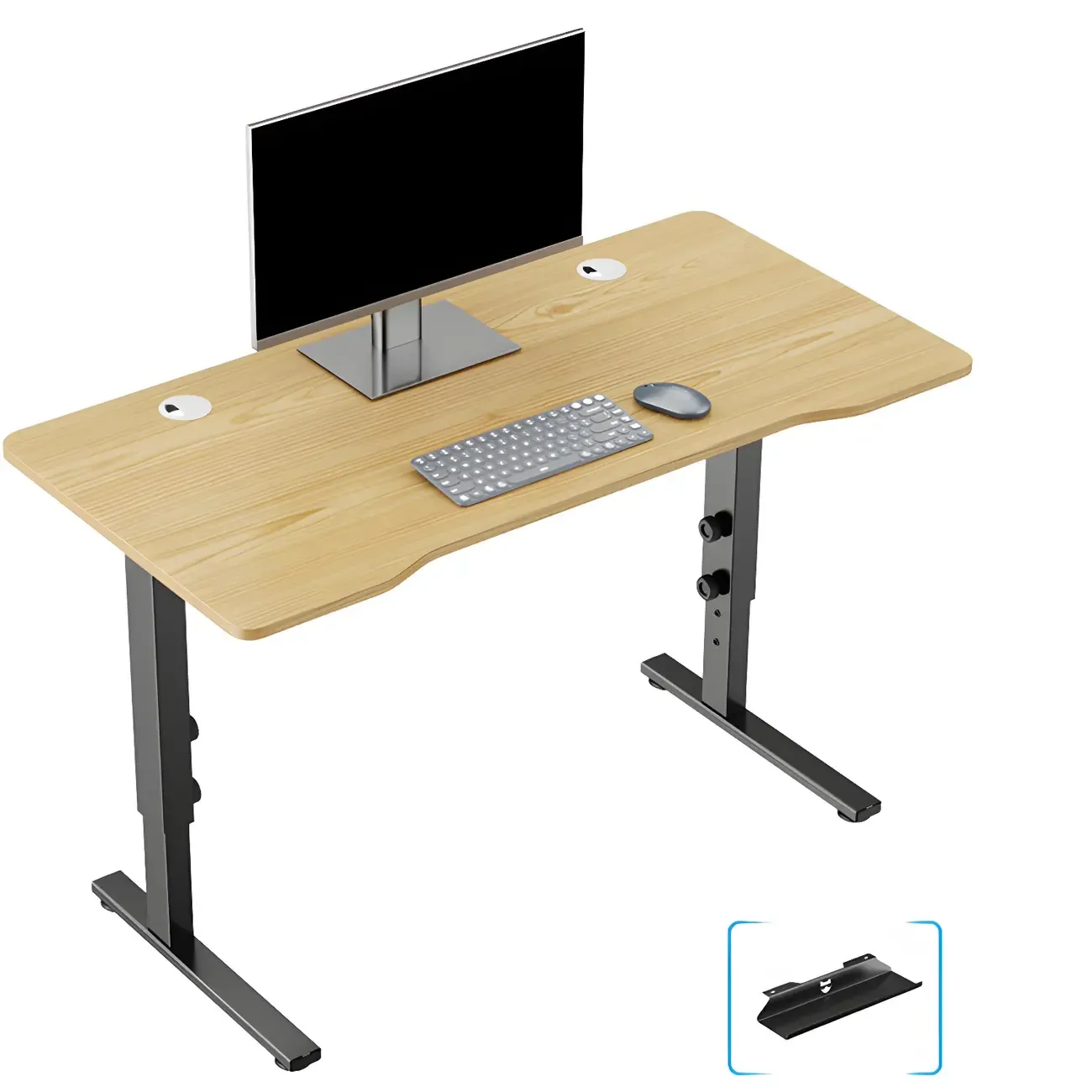 Contemporary Wooden Adjustable Standing Desk for Home Office Image - 5