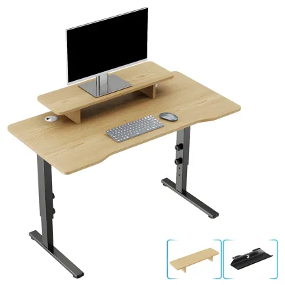 Contemporary Wooden Adjustable Standing Desk for Home Office Image - 6
