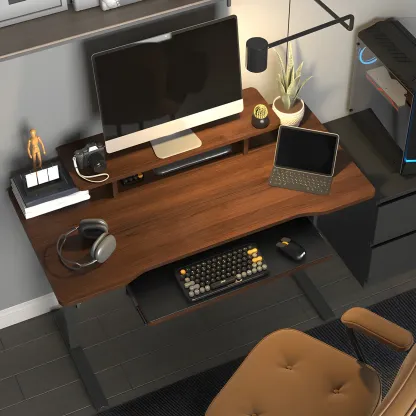 Contemporary Wooden Adjustable Standing Desk for Home Office Image - 3